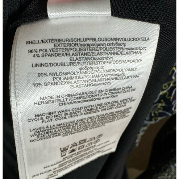 Brooks Brothers Violette-Print Navy Surplice Jersey Faux Wrap Jersey Dress XL - Picture 14 of 14